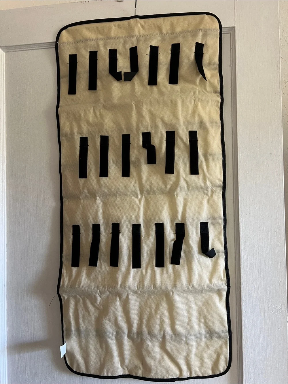 Over-the-Door Jewelry Organizer in Cream with Black Trim